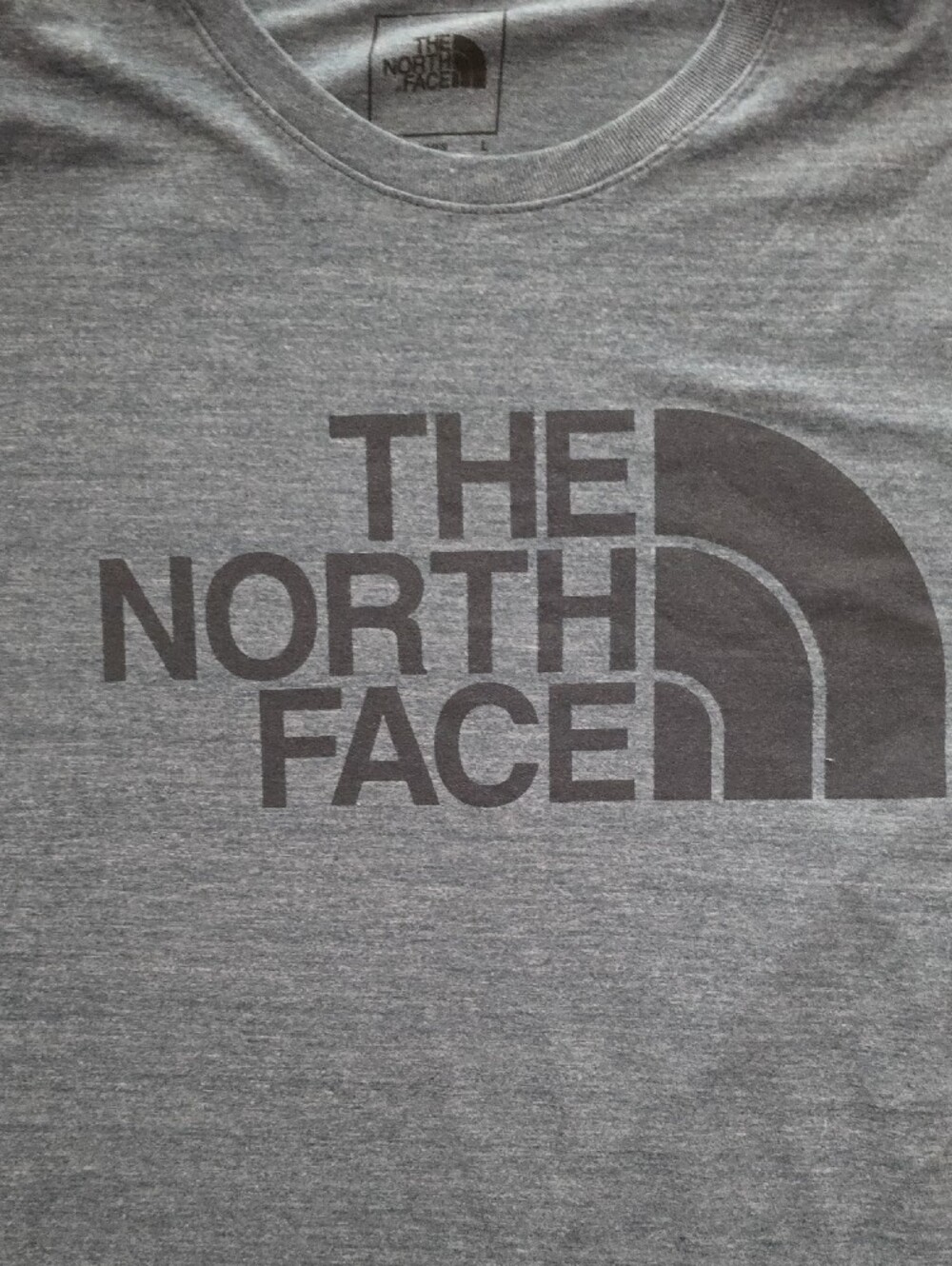 The North Face Men's Heather Slate Blue Short Sleeve Logo Tee - Picture 2 of 4